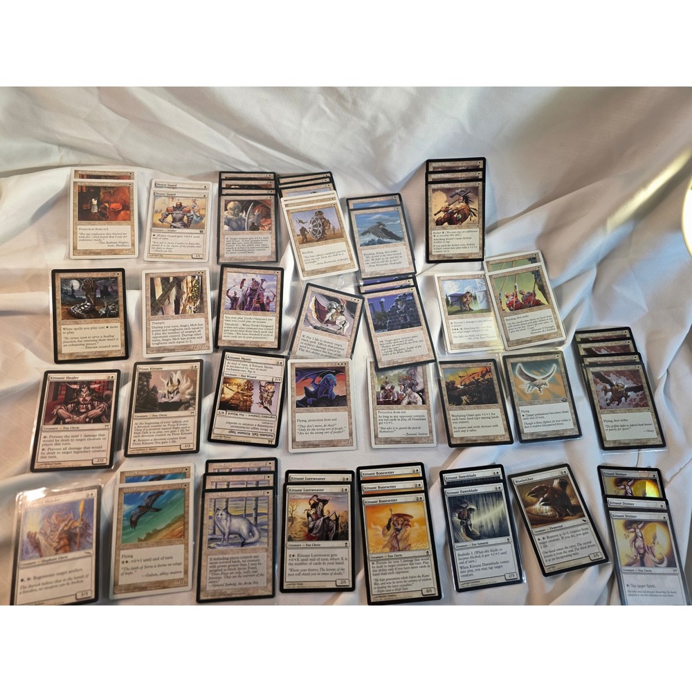 Magic The Gathering MTG White Creature Card Lot Kitsune Mesa Falcon Arctic Foxes